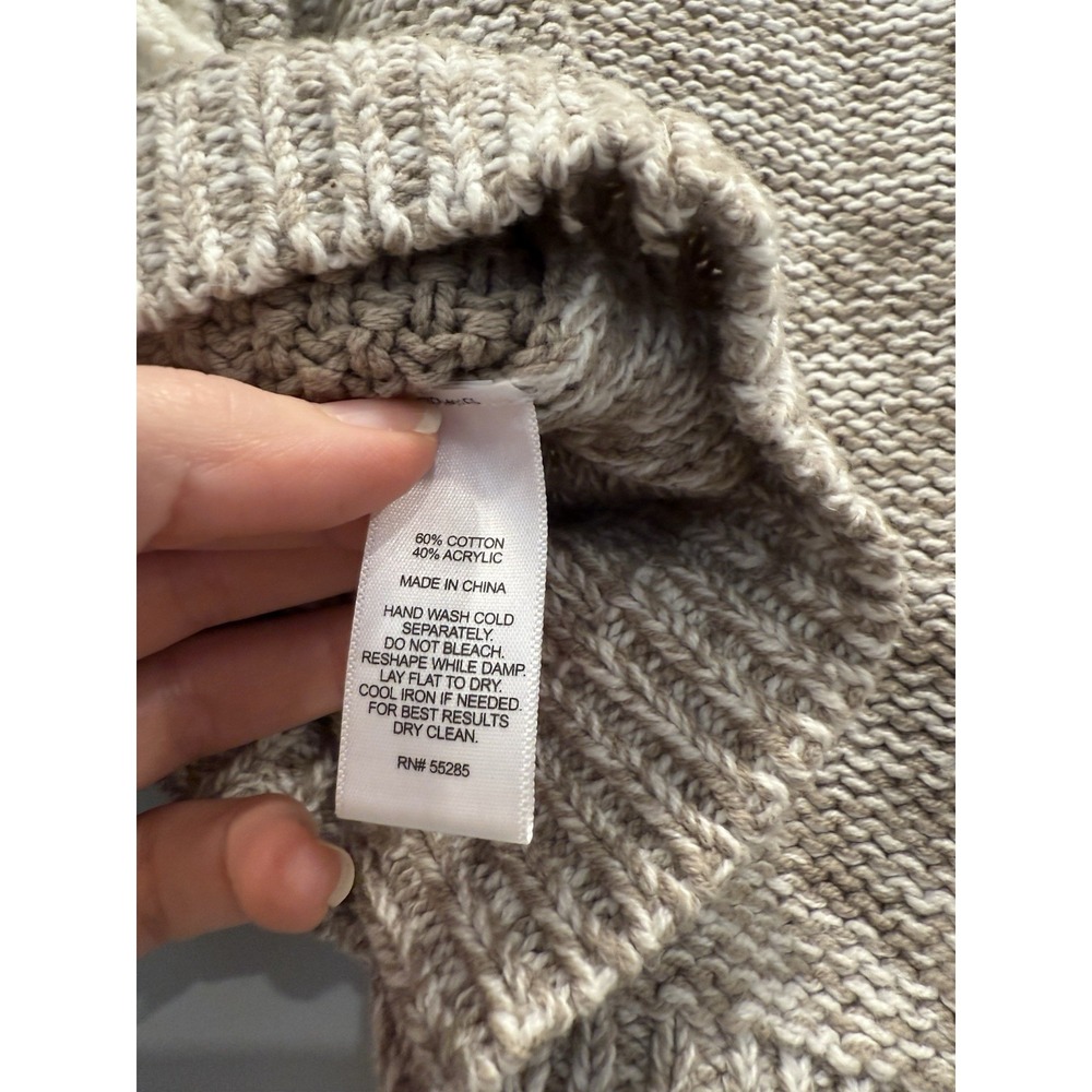 NWT Express Crop Knit Sweater Beige Stripe Minimalist Heritage Classy Preppy - Picture 5 of 5